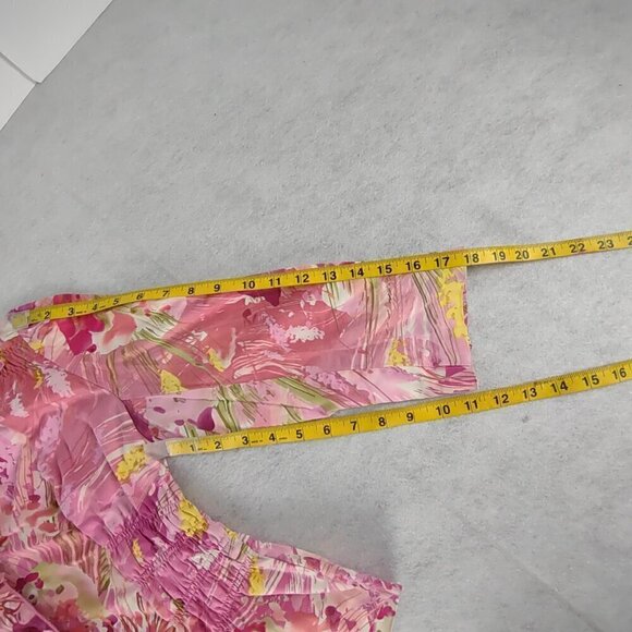 Sunny Leigh Women's Pink, White, Smocked Long Sleeve Cotton Blend Blazer Size 10 - Picture 9 of 12